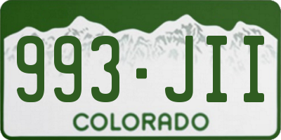 CO license plate 993JII