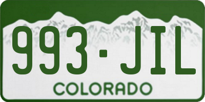CO license plate 993JIL