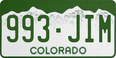 CO license plate 993JIM