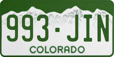 CO license plate 993JIN