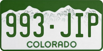 CO license plate 993JIP