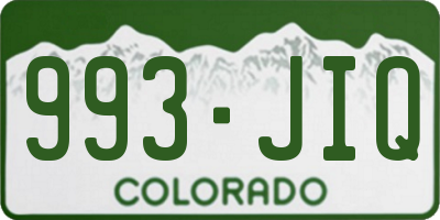 CO license plate 993JIQ