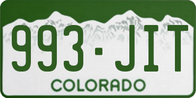 CO license plate 993JIT
