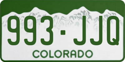 CO license plate 993JJQ
