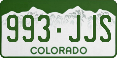CO license plate 993JJS