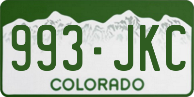 CO license plate 993JKC