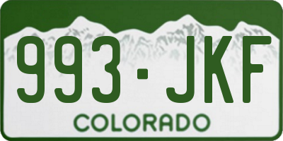 CO license plate 993JKF