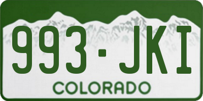 CO license plate 993JKI