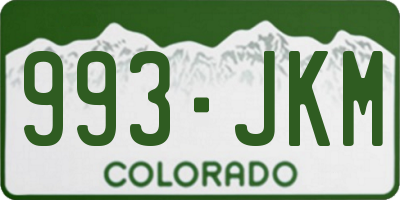 CO license plate 993JKM