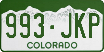 CO license plate 993JKP