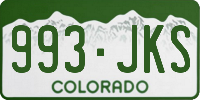 CO license plate 993JKS