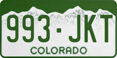 CO license plate 993JKT