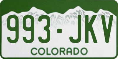 CO license plate 993JKV