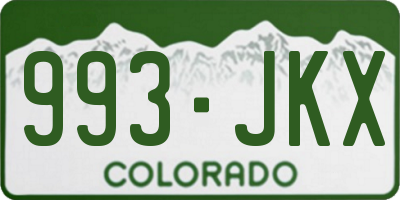 CO license plate 993JKX
