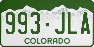 CO license plate 993JLA