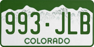 CO license plate 993JLB