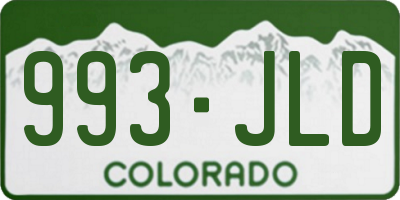 CO license plate 993JLD