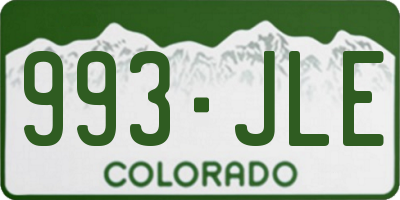 CO license plate 993JLE