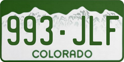 CO license plate 993JLF