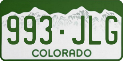 CO license plate 993JLG