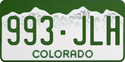 CO license plate 993JLH