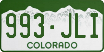 CO license plate 993JLI