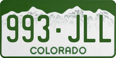 CO license plate 993JLL
