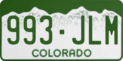CO license plate 993JLM