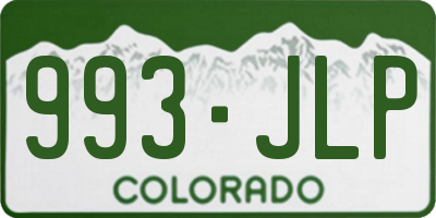 CO license plate 993JLP