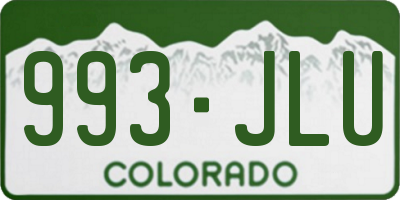 CO license plate 993JLU