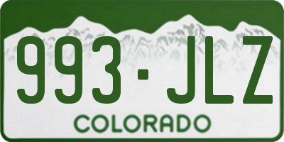 CO license plate 993JLZ
