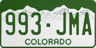 CO license plate 993JMA