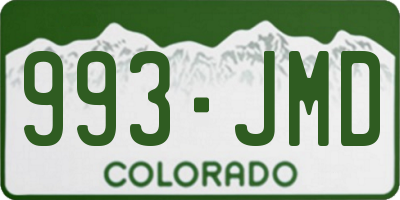 CO license plate 993JMD