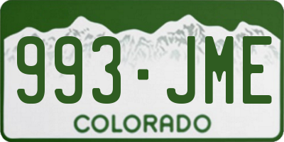 CO license plate 993JME