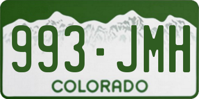CO license plate 993JMH