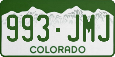 CO license plate 993JMJ