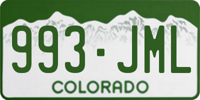 CO license plate 993JML