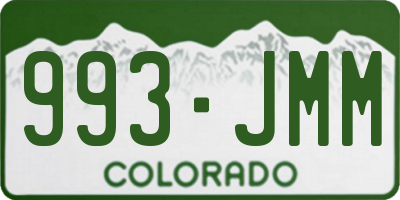 CO license plate 993JMM