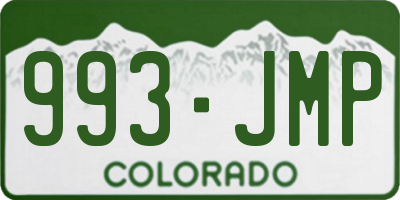 CO license plate 993JMP