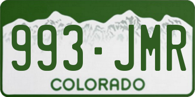 CO license plate 993JMR