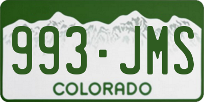 CO license plate 993JMS