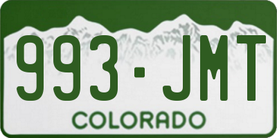 CO license plate 993JMT