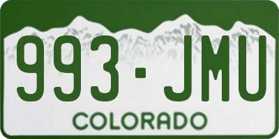 CO license plate 993JMU