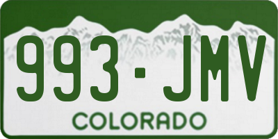 CO license plate 993JMV