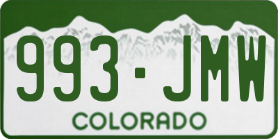 CO license plate 993JMW