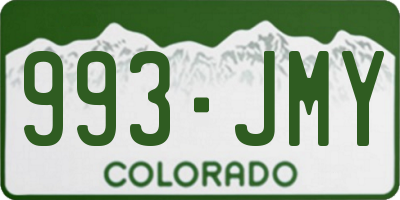 CO license plate 993JMY