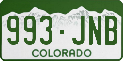 CO license plate 993JNB