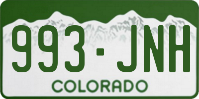 CO license plate 993JNH