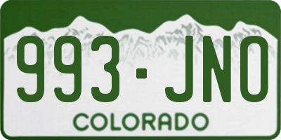 CO license plate 993JNO