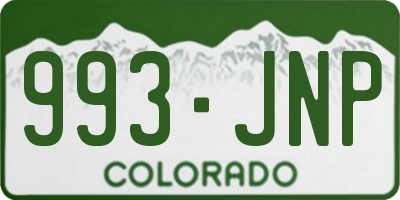 CO license plate 993JNP